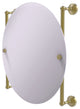 Waverly Place Round Frameless Rail Mounted Mirror, Satin Brass