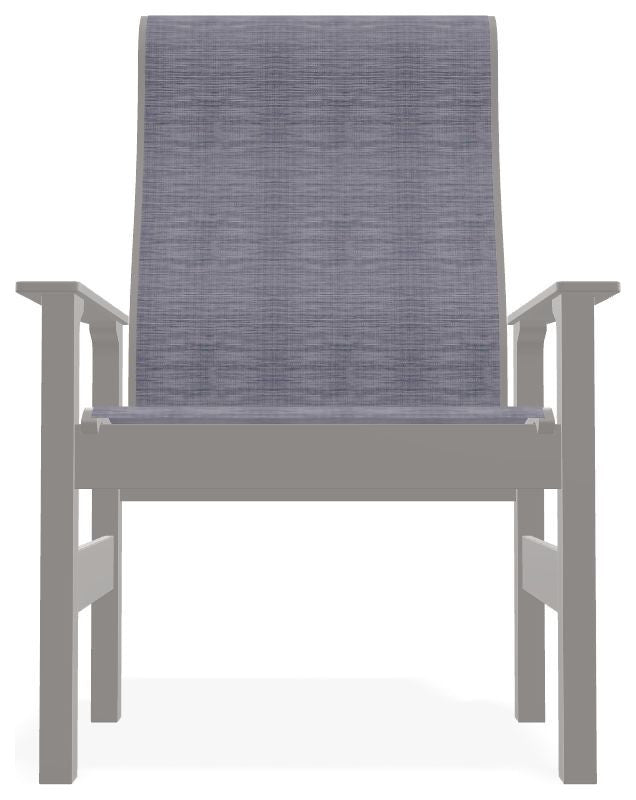 Leeward Sling Outdoor Armchair, Brooks/Warm Gray