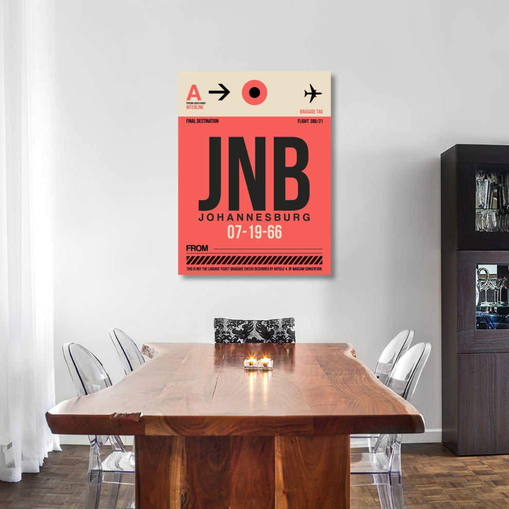 "JNB Johannesburg Luggage Tag 2" Fine Art Print