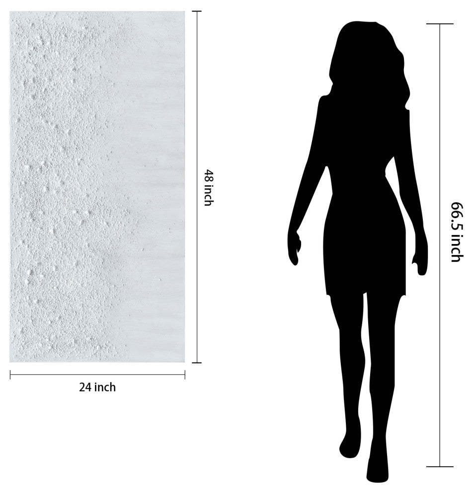 White Snow A Textured Metallic Hand Painted Wall Art Frameless Canvas