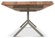 Brooks Dining Table, Y Base, 40"x116", Teak Top, Pewter Base