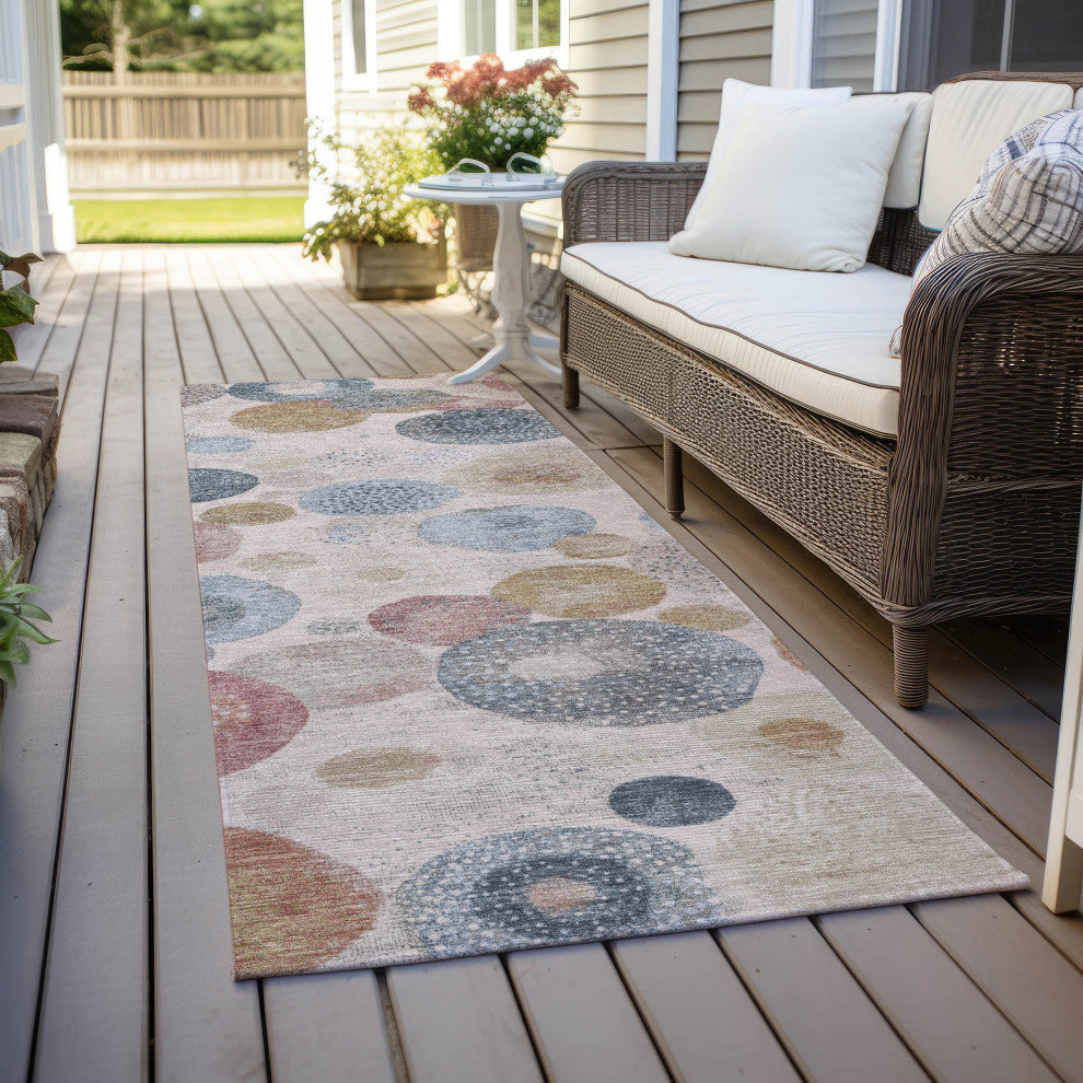 Machine Washable Indoor/Outdoor Chantille ACN1896 Blush 2'3" x 7'6" Runner Rug