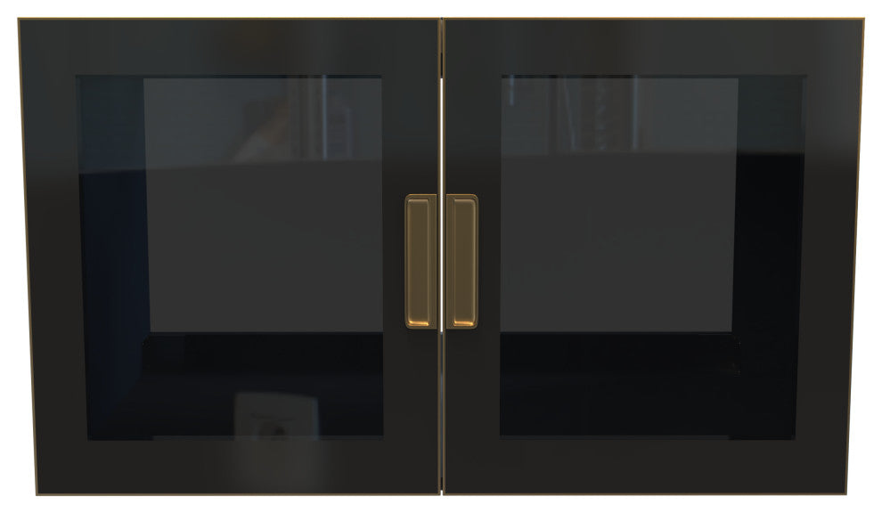 CastelloUSA Solaria Glass Facade Floating Vanity, 36", No Top, Base Only