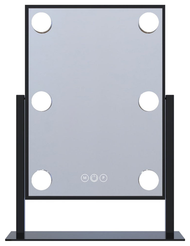 Hollywood Tri Tone LED Makeup Mirror with 360 Degree Swivel, Black