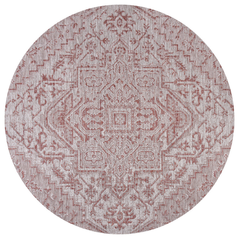 Estrella Bohemian Medallion Textured Weave Indoor/Outdoor Area Rug