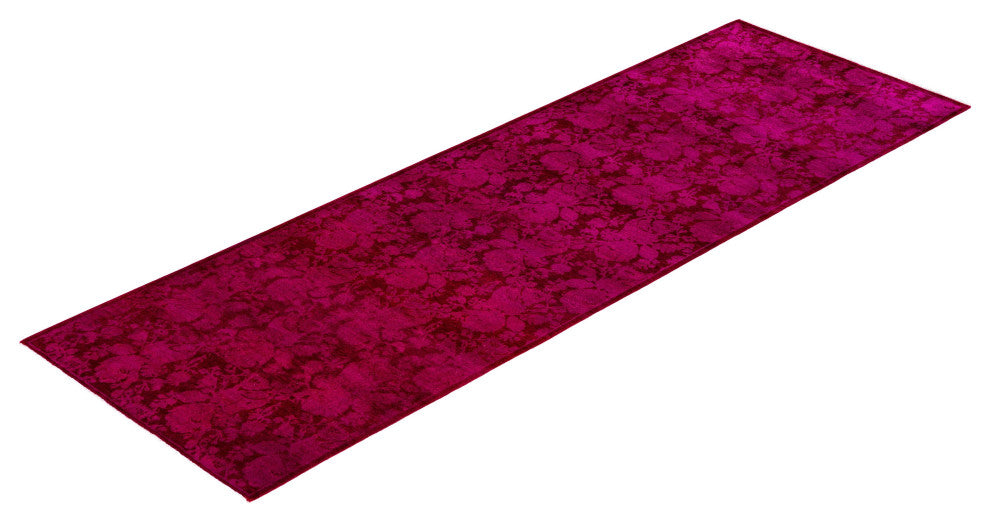 Overdyed One-of-a-Kind Hand-Knotted Area Rug Pink, 2' 7" x 8' 1"
