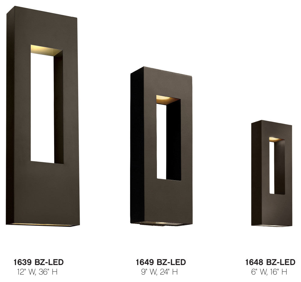 Hinkley Atlantis 16" Outdoor LED Wall Lantern, Bronze