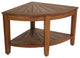 The Original 22" Kai™ Corner Teak Shower Bench with Shelf