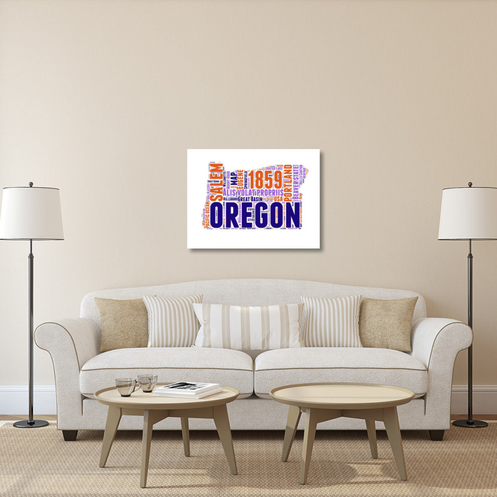 "Oregon Word Cloud Map" Fine Art Print