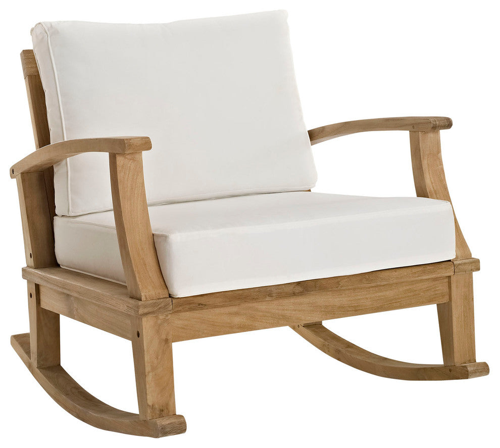 Modern Contemporary 3-Piece Set, Outdoor Patio Teak Sofa Set, White Wood