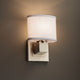 Textile Aero 1-Light Wall Sconce, No Arms, Oval, White Fabric Shade