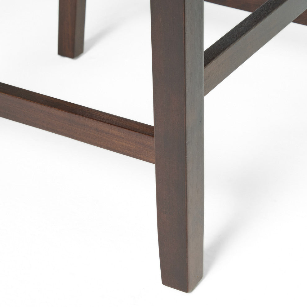 GDF Studio Etodens Mahogany Acacia Counter Stool with Beige Cushions, Set of 2