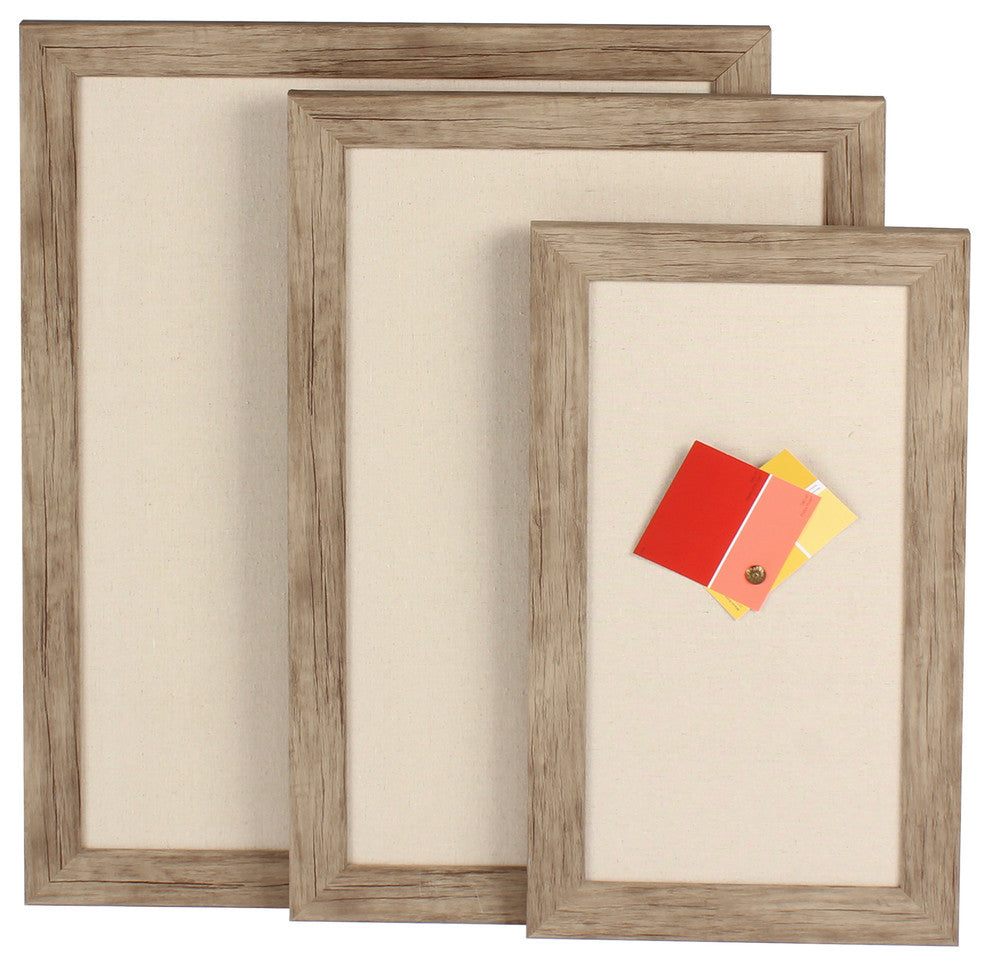 Beatrice Rustic Brown Framed Fabric Pinboard