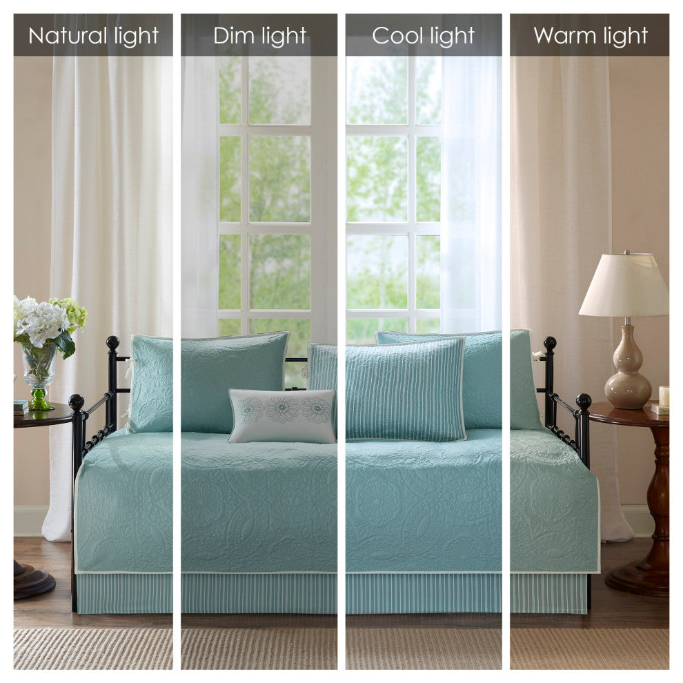 Madison Park Peyton 6 Piece Reversible Daybed Cover Set, Blue