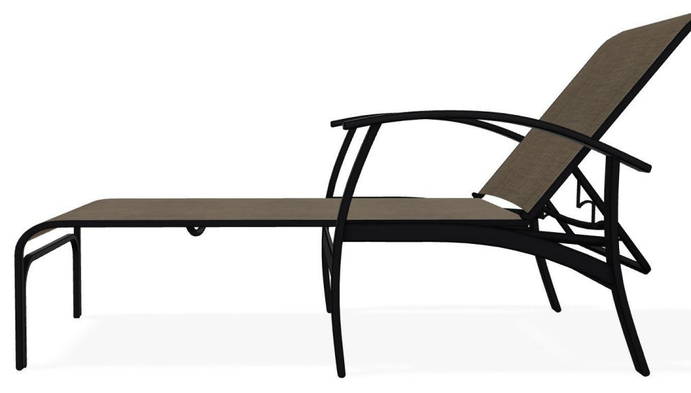 Belle Isle Sling 4-Position Outdoor Chaise Lounge, Kora/Black