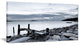 Small Sea Bridge from Rocky Beach, Landscape Canvas Art Print, 32"x16"