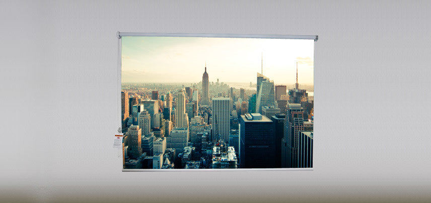 "New York Skyline in the Daytime" Artwork, 6' Shade, Fabric, Left