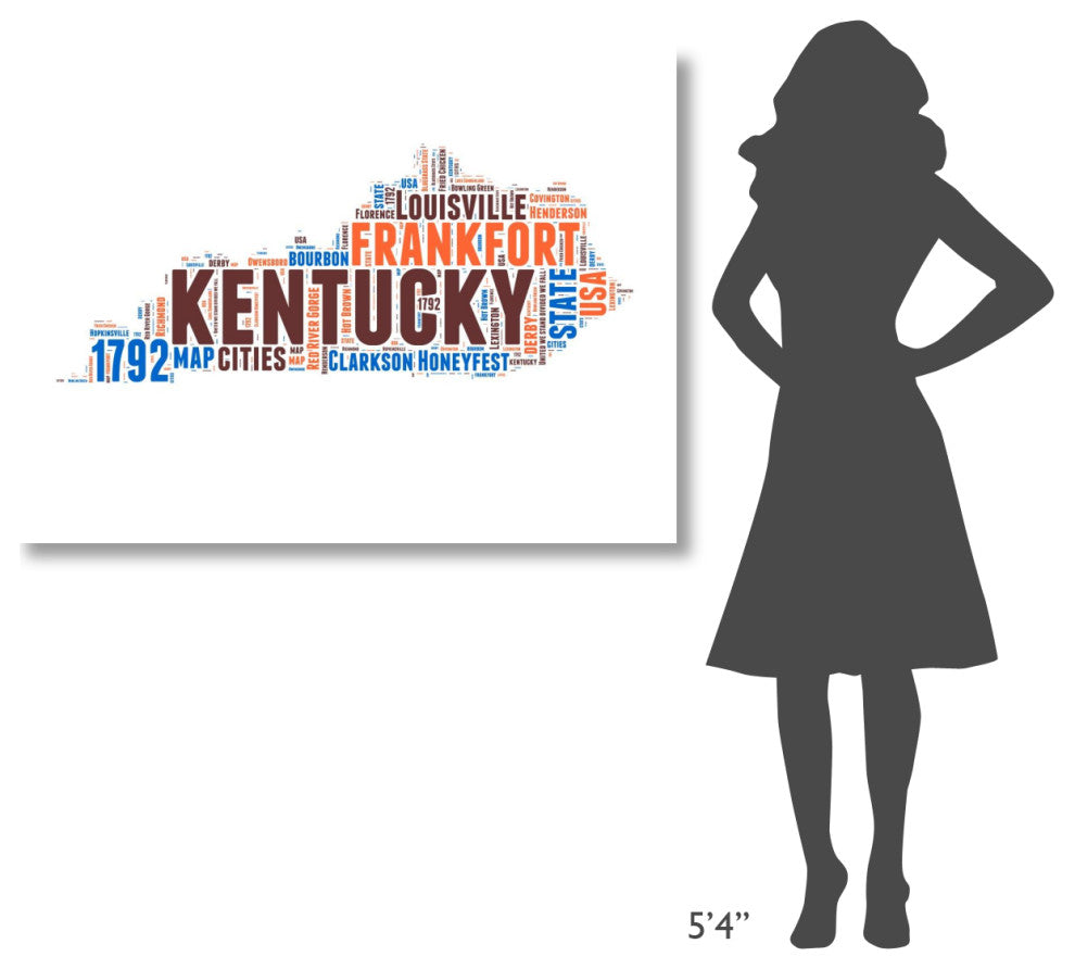 "Kentucky Word Cloud Map" Fine Art Print