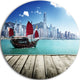 Hong Kong Harbor, Photography Round Wall Art, 36"