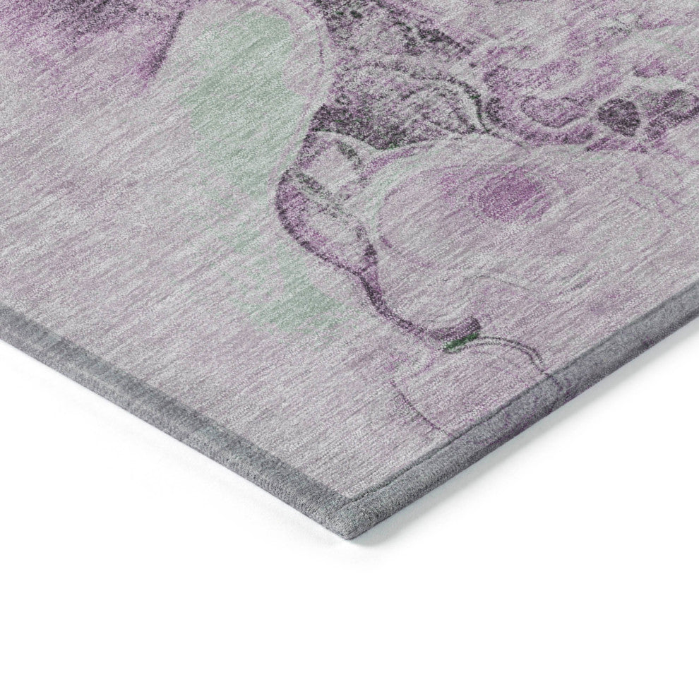 Machine Washable Indoor/Outdoor Chantille ACN1860 Sage 8' x 8' Round Rug