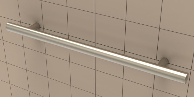 TileWare Victoria Series Straight Grab Bar, Contemporary, Brushed Steel, 36"
