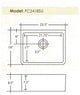 Fine Fixtures White Fireclay Farmhouse Butler Kitchen Sink, 23.5"