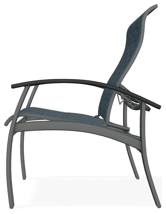 Belle Isle Sling Adjustable Outdoor Dining Chair, Nimbus Ocean/Graphite