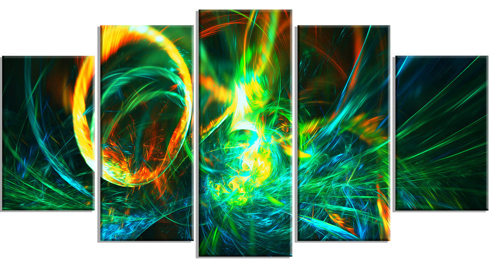 "Fire Green" Abstract Art on Canvas