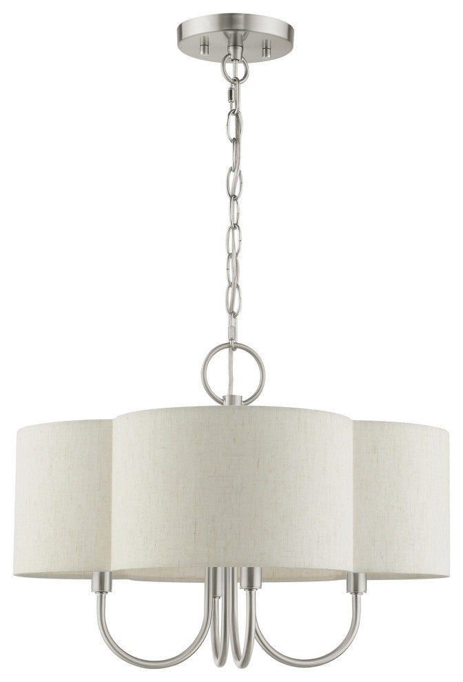 Brushed Nickel French Country, Floral, Transitional, Chandelier
