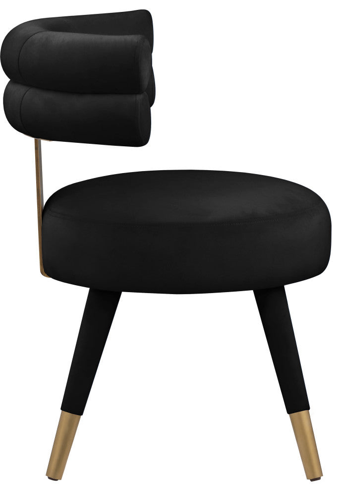 Fitzroy Velvet Upholstered Dining Chair (Set of 2), Black