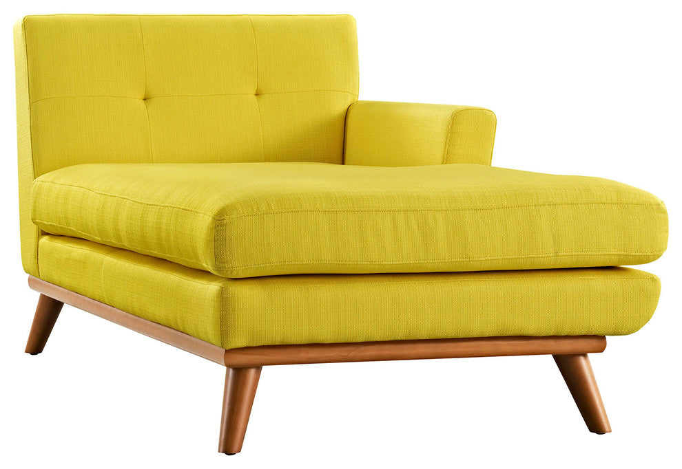 Modern Contemporary Right-Arm Chaise , Yellow, Fabric