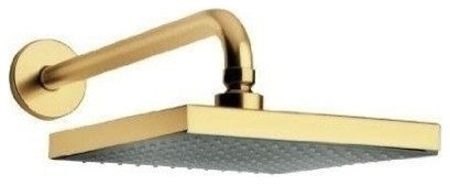 12" Solid Brass Square Gold Rainfall Wall Mount Shower Head