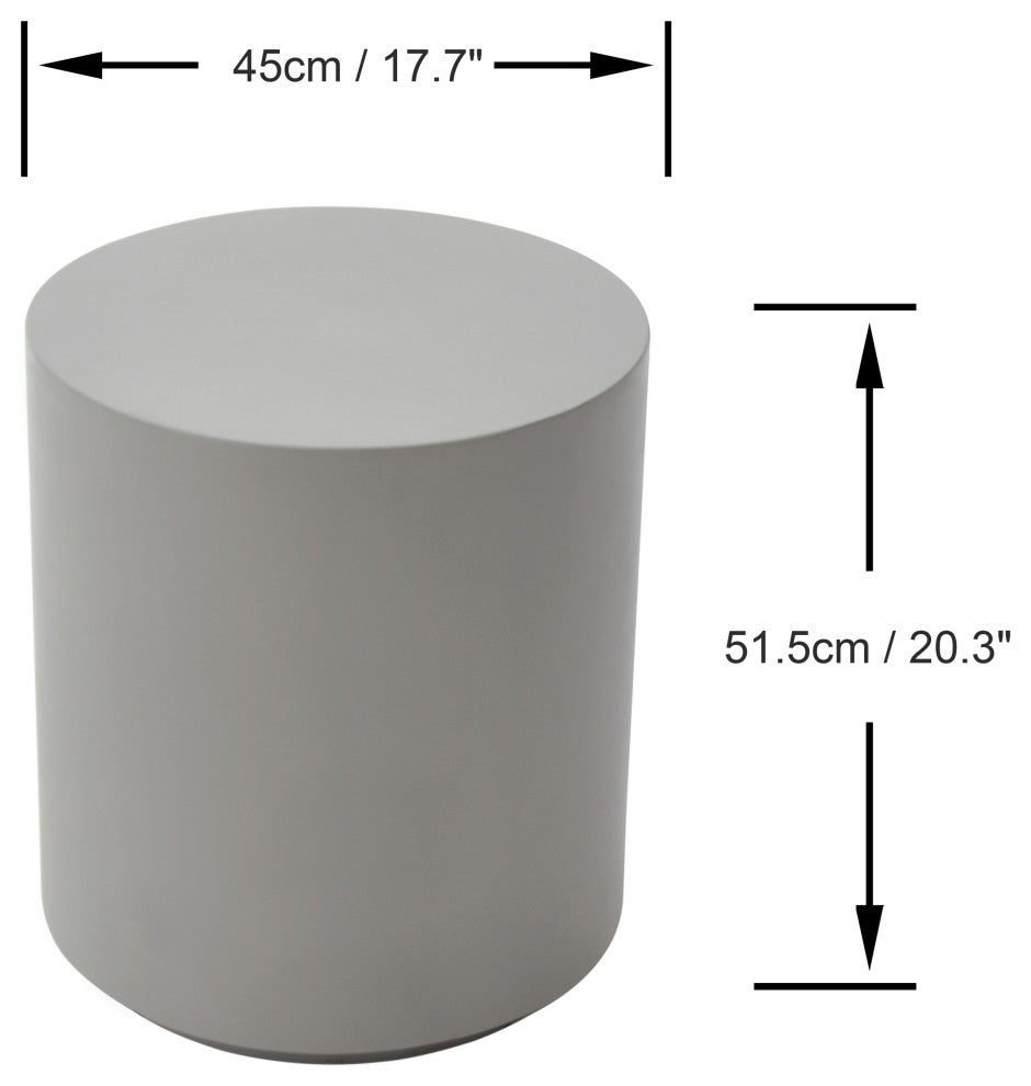 Rome Round Space Grey Concrete 18" Side Table