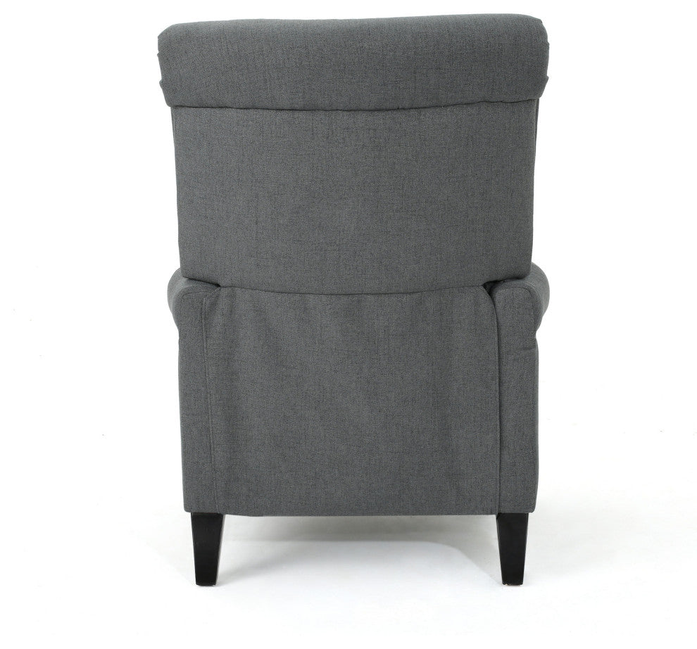 GDF Studio Charlene Traditional Fabric Recliner Chair, Charcoal