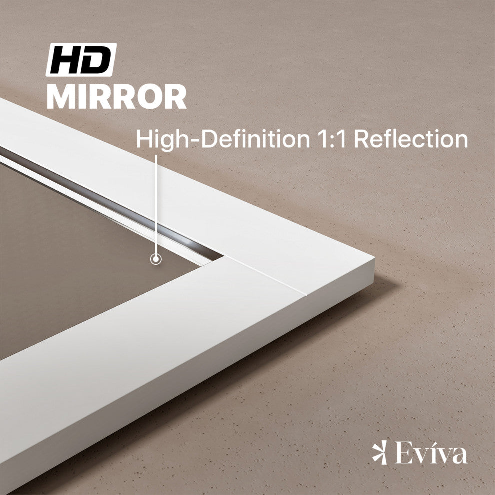Eviva Aberdeen 48" x 30" Rectangular White Wooden Framed Mirror