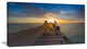 "Huge Wooden Pier Into Setting Sun" Sea Pier and Bridge Wall Art Canvas, 32"x16"