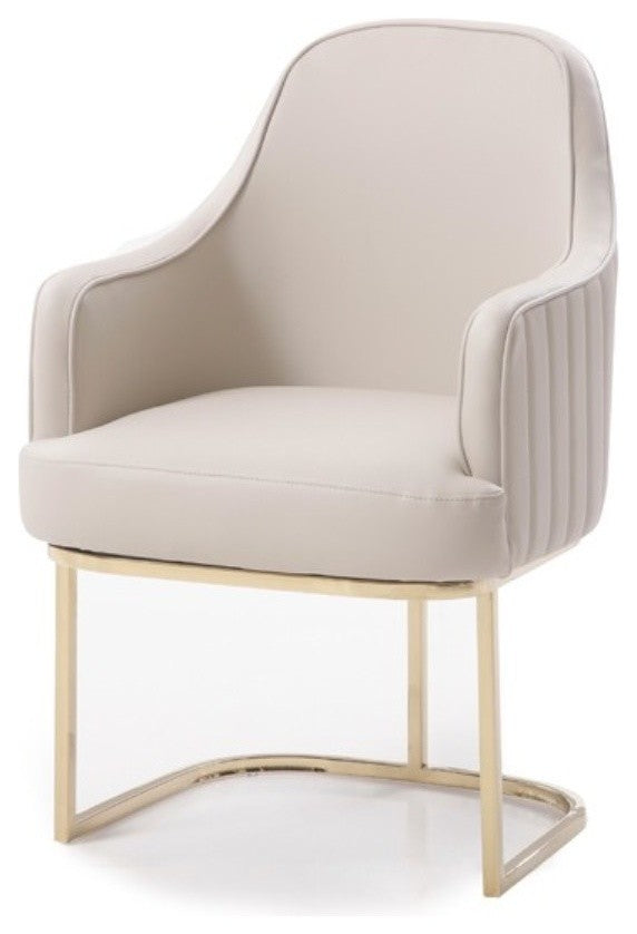 Modrest Tyler Gray and Gold Dining Chair
