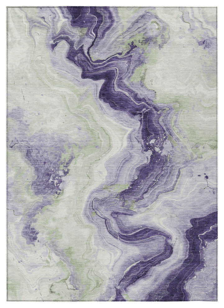 Machine Washable Indoor/Outdoor Chantille ACN1862 Violet 9' x 12' Rug