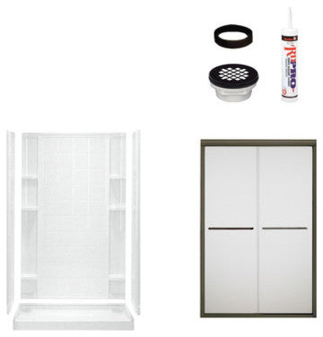 Alcove Shower Kit, 48"x35.25"x77"