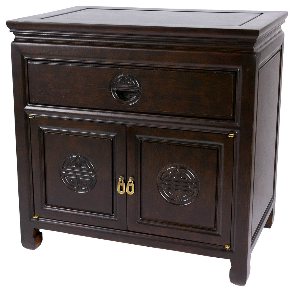 Rosewood Bedside Cabinet, Dark Rosewood