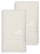 Denzi Hand Towels With Monogrammed Letter, Set of 2, M