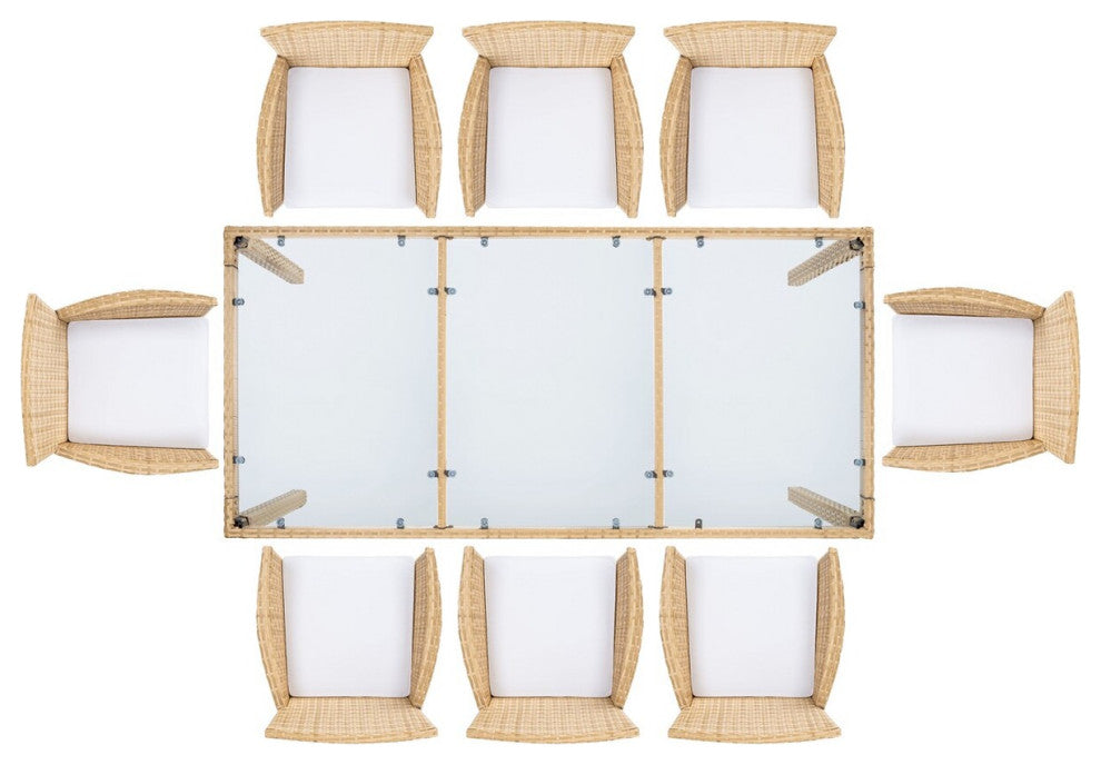 Safavieh Hailee Dining Set, Natural / White