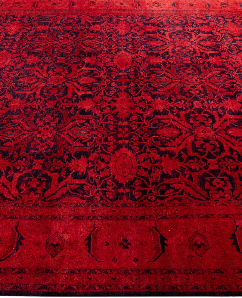 Overdyed One-of-a-Kind Hand-Knotted Area Rug Pink, 8' 2" x 10' 3"