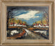 Roger Etienne "Road To Village" Gouache Painting