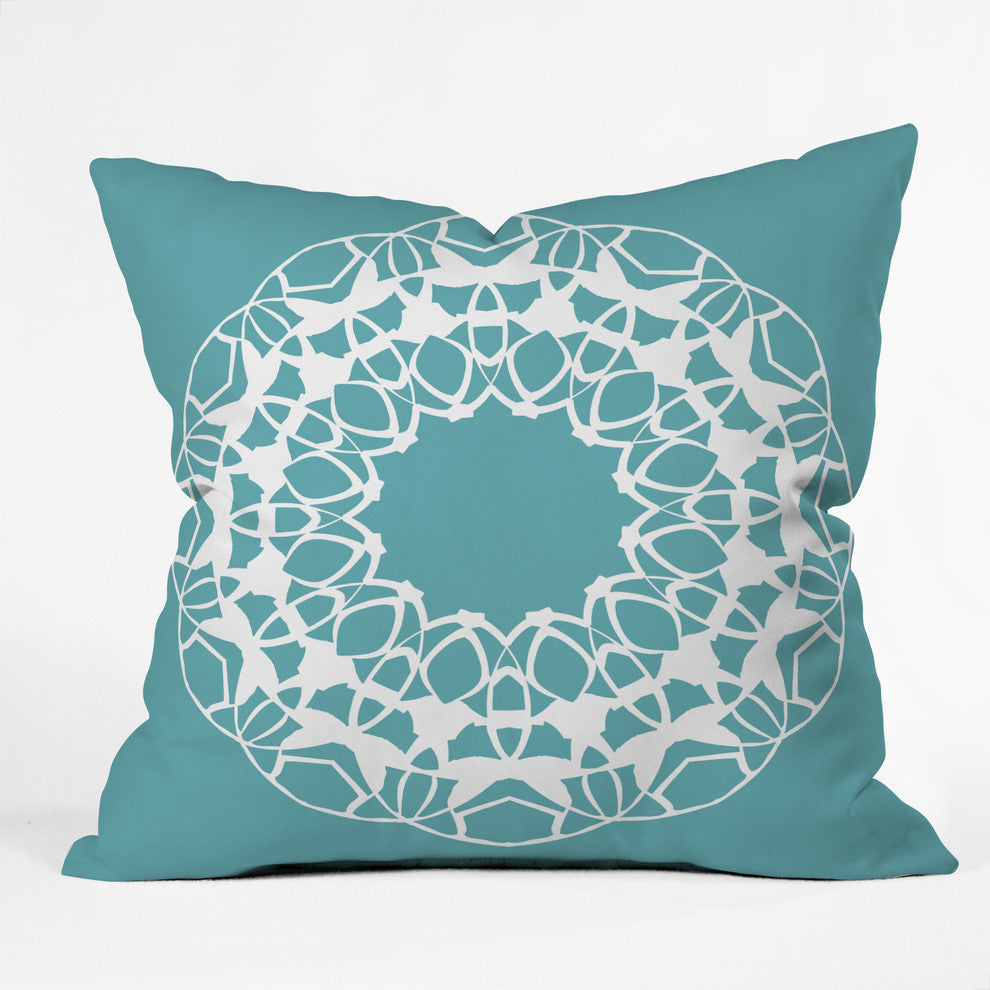 Deny Designs Karen Harris Mod Medallion Aqua Outdoor Throw Pillow