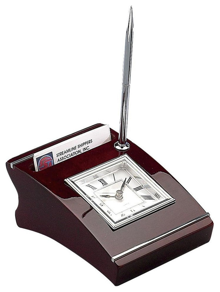 Wood Clock with Cardholder