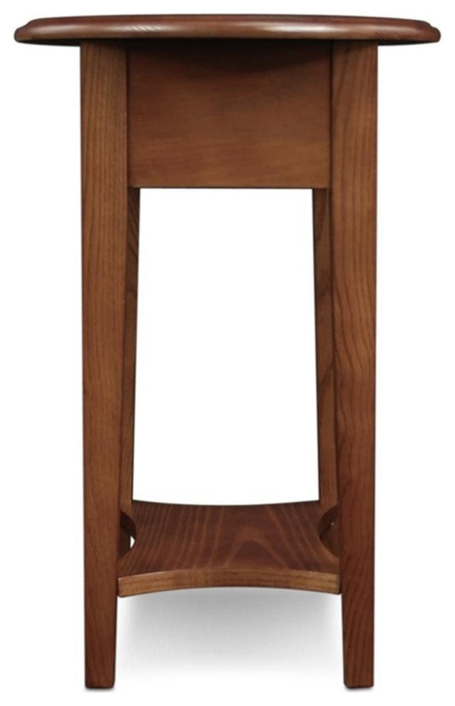Leick Furniture Wood Oval End Table in Medium Oak Wood