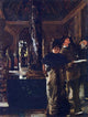 James Tissot Foreign Visitors at The Louvre - 21" x 28" Premium Canvas Print