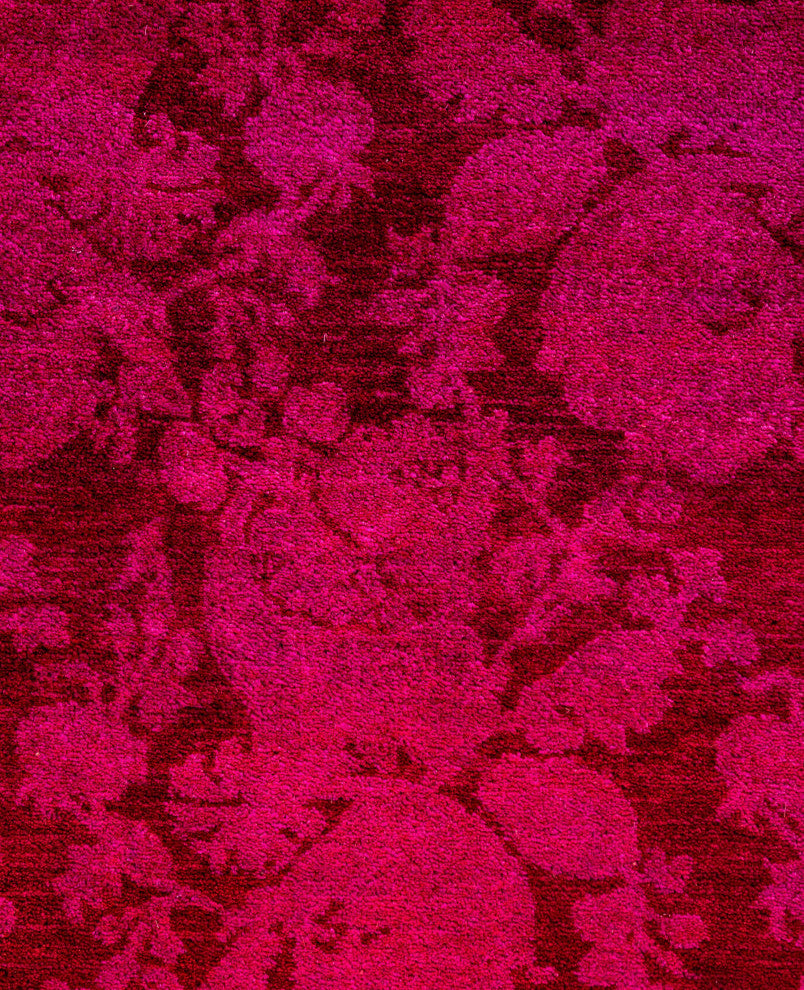 Overdyed One-of-a-Kind Hand-Knotted Area Rug Pink, 2' 7" x 8' 1"