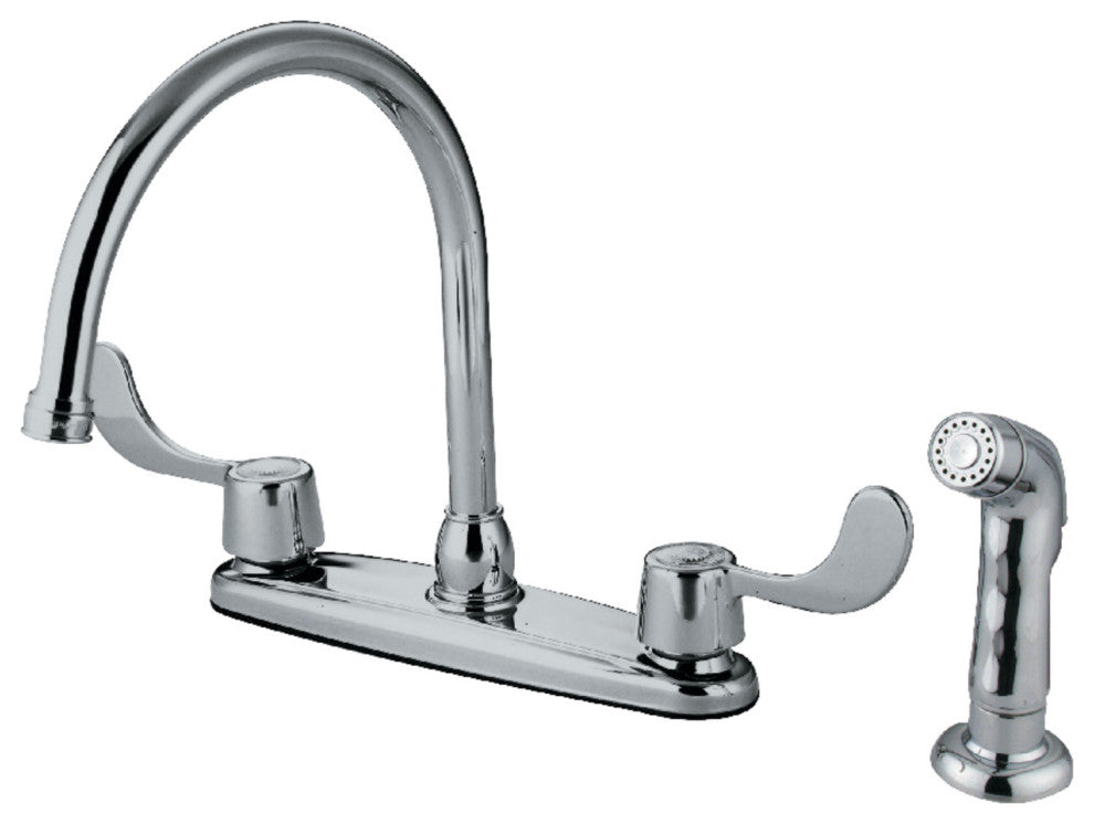 Kingston Brass KB782SP 8" Centerset Kitchen Faucet, Polished Chrome
